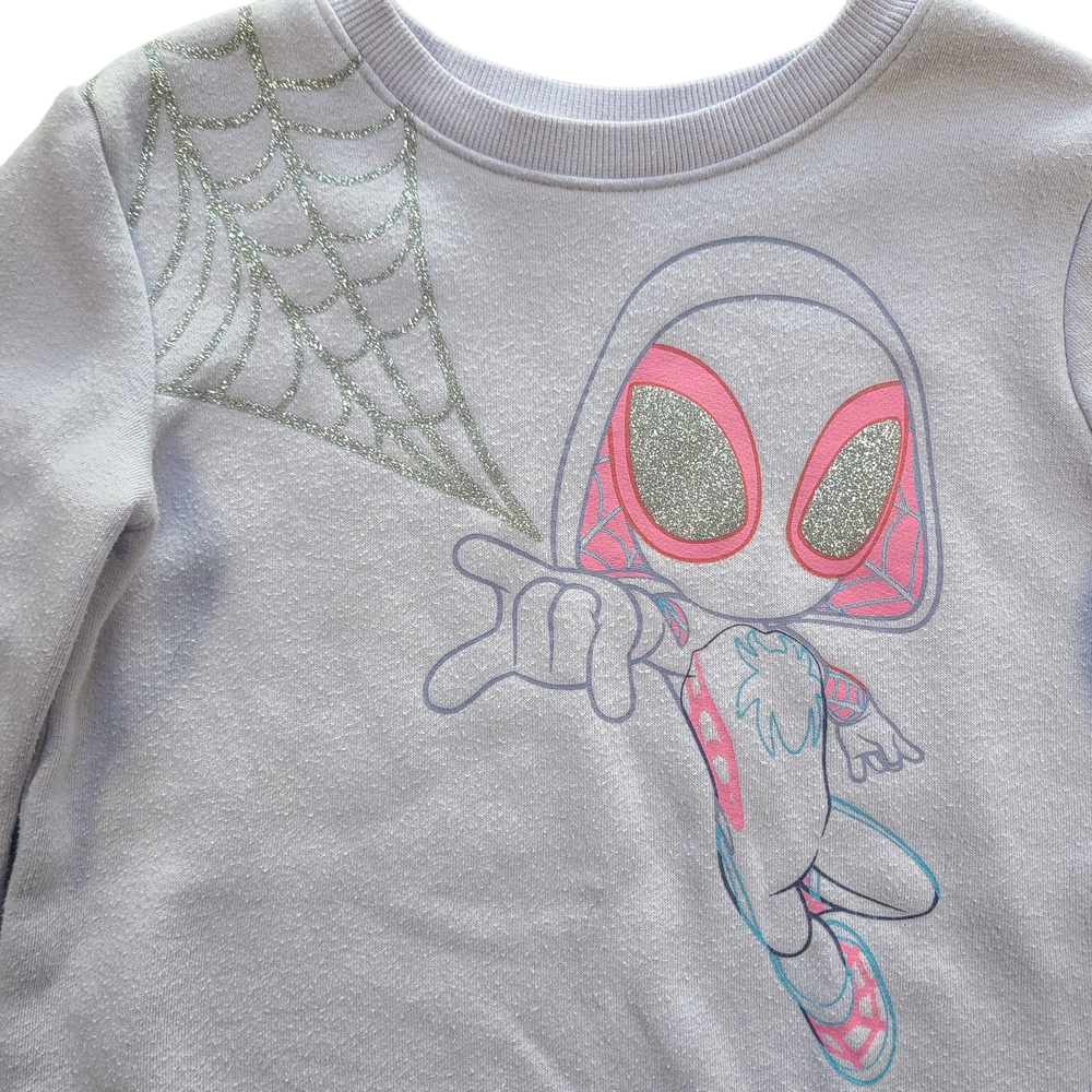 Marvel Spider-Gwen Girls Sweatshirt 5T Light Purple Jumping Beans Spidey - Picture 2 of 6